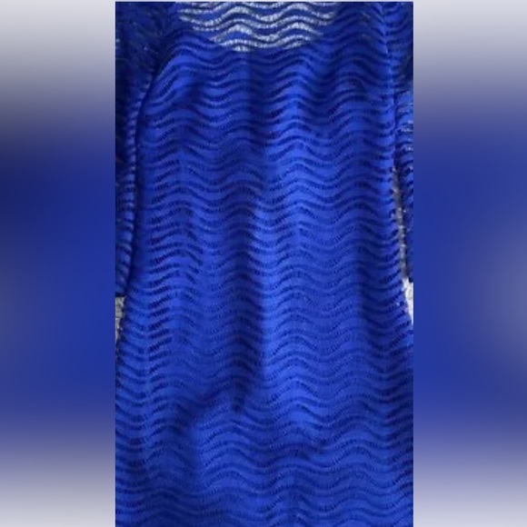 NWT Lilly Pulitzer TOPANGA Sapphire Blue Wavey Knit Lace Shift Dress - Picture 7 of 7